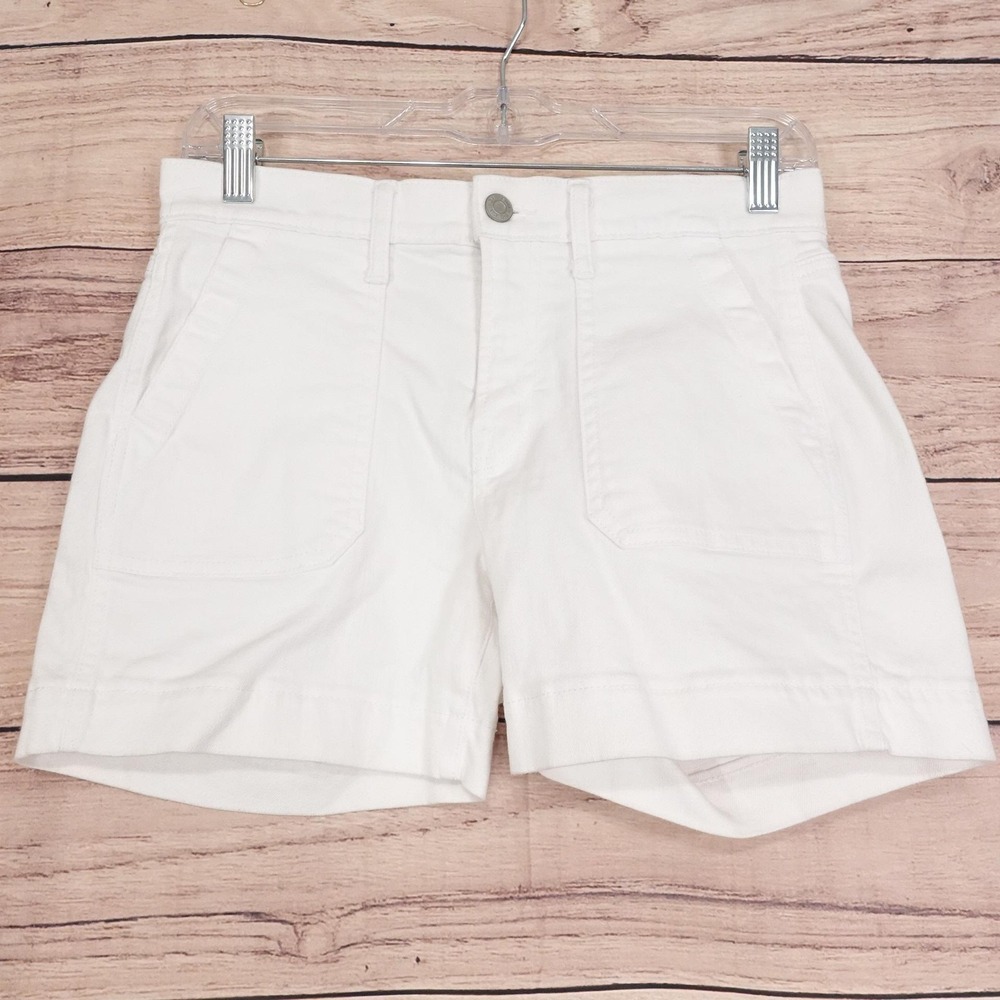 Gap Chino Shorts Womens 0/25 White Denim 29 Waist 4.5 Inseam Stretch Jean